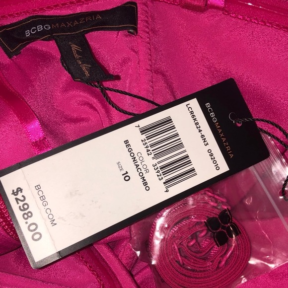 BCBGMaxAriza Floral Begoniacombo Pink Dress 10 - Picture 11 of 13